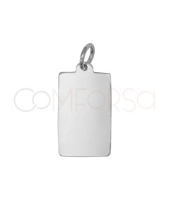 Pendentif étiquette rectangulaire 6 x 12 mm argent 925