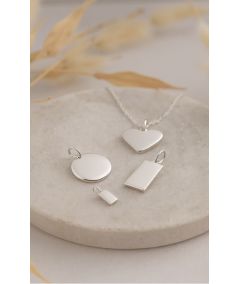 Pendentif étiquette rectangulaire 6 x 12 mm argent 925