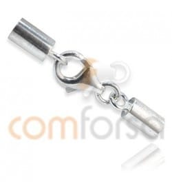 Fermoir mousqueton attache lacet 6x3.5 mm argent