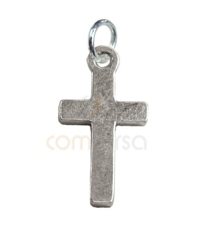 Pendentif croix avec anneau 7 x 14 mm argent