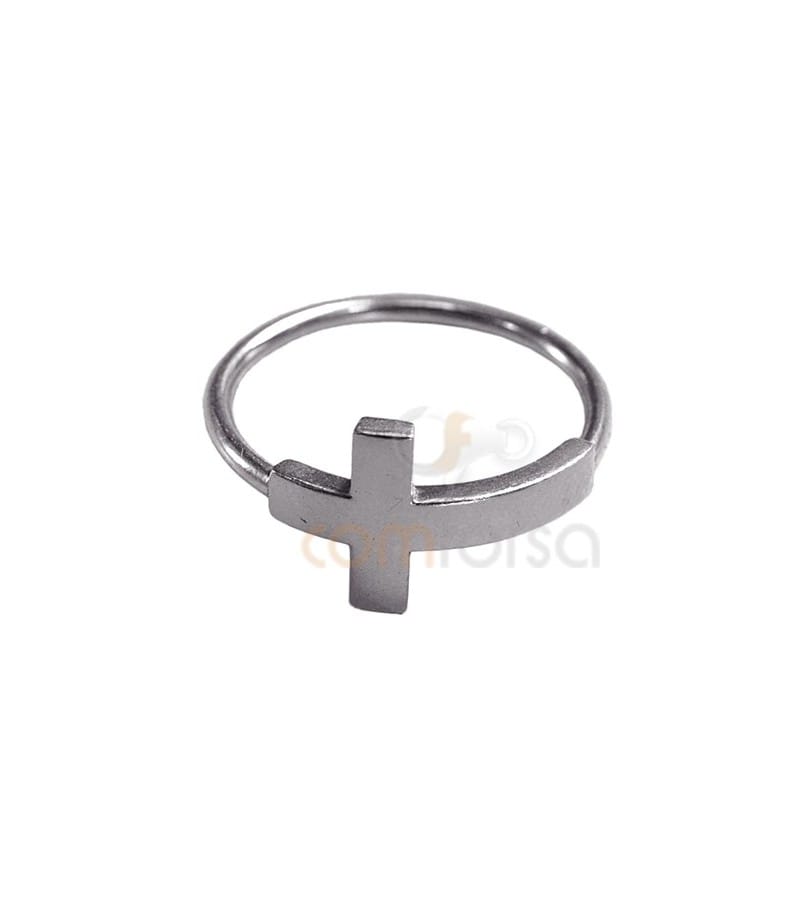 Bague motif croix, argent 925