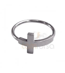 Bague motif croix, argent 925