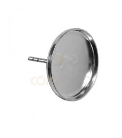 Clous d´oreille pour cabochon 15 mm argent 925