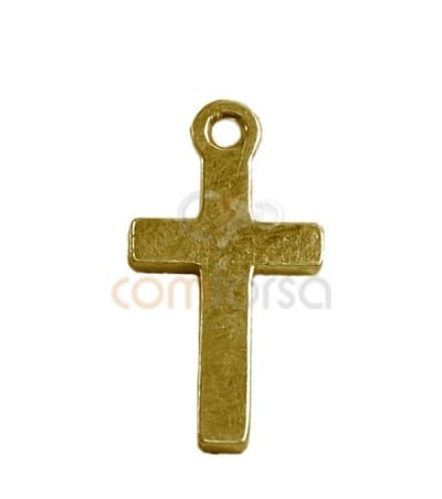 Pendentif croix 7x14mm argent 925 plaqué or