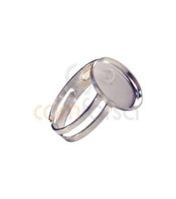 Bague serti pour cabochon 12x16 mm argent 925