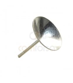 Clous d'oreille porte-cabochon rivoli 6 mm argent 925 ml