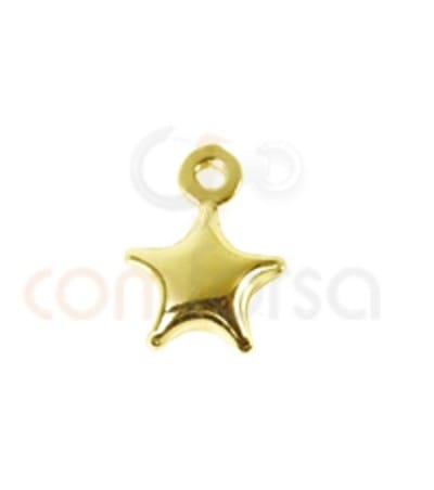 Pendentif étoile 6x8.5 mm argent 925 plaqué or