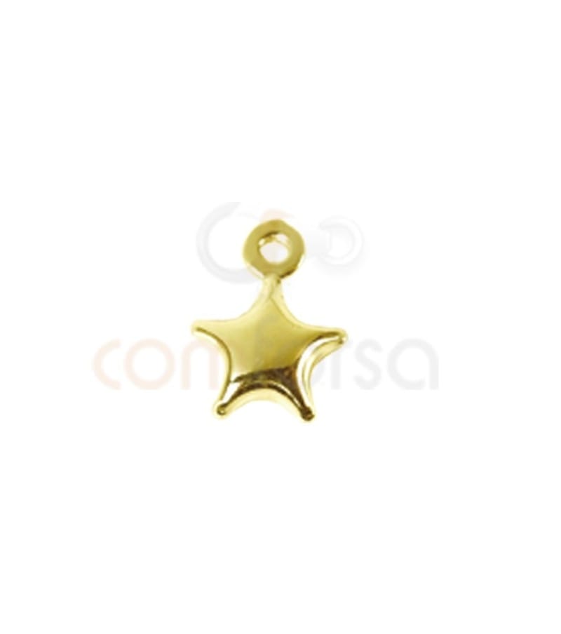 Pendentif étoile 6x8.5 mm argent 925 plaqué or